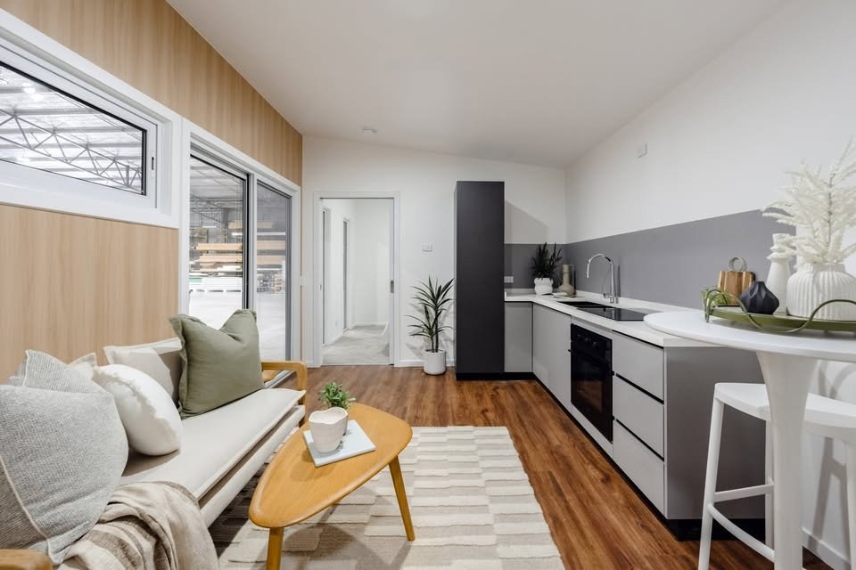 Open-plan living and kitchen